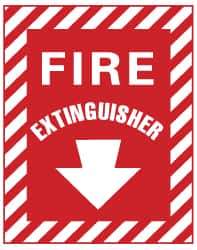 NMC - Fire Extinguisher, Aluminum Fire Sign - 9" Wide x 12" High - Eagle Tool & Supply