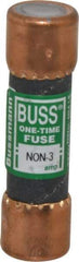 Cooper Bussmann - 125 VDC, 250 VAC, 3 Amp, Fast-Acting General Purpose Fuse - Fuse Holder Mount, 50.8mm OAL, 50 at AC/DC kA Rating, 9/16" Diam - Eagle Tool & Supply