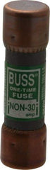 Cooper Bussmann - 125 VDC, 250 VAC, 30 Amp, Fast-Acting General Purpose Fuse - Fuse Holder Mount, 50.8mm OAL, 50 at AC/DC kA Rating, 9/16" Diam - Eagle Tool & Supply