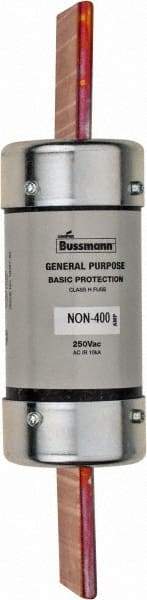 Cooper Bussmann - 125 VDC, 250 VAC, 400 Amp, Fast-Acting General Purpose Fuse - Bolt-on Mount, 8-5/8" OAL, 10 (RMS Symmetrical) kA Rating, 2-1/16" Diam - Eagle Tool & Supply