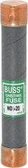 Cooper Bussmann - 600 VAC, 20 Amp, Fast-Acting General Purpose Fuse - Fuse Holder Mount, 127mm OAL, 50 at AC/DC kA Rating, 13/16" Diam - Eagle Tool & Supply