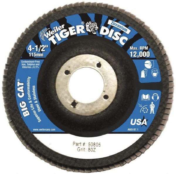 Weiler - Flap Disc - Phenolic Backing, Arbor Attaching System - Eagle Tool & Supply