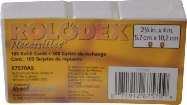 Rolodex - 100 Refills for Rotary - 2-1/4 x 4" - Eagle Tool & Supply