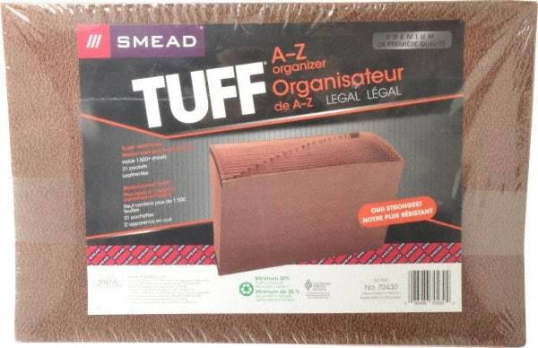 SMEAD - 10 x 15", Legal, Brown, A-Z Indexed Expanding Files - 1 per Box - Eagle Tool & Supply