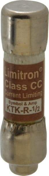 Cooper Bussmann - 600 VAC, 0.5 Amp, Fast-Acting General Purpose Fuse - Fuse Holder Mount, 1-1/2" OAL, 200 at AC (RMS) kA Rating, 13/32" Diam - Eagle Tool & Supply