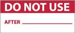 NMC - "Do Not Use - After___", 1" Long x 2-1/4" Wide, Pressure-Sensitive Vinyl Safety Sign - Rectangle, 0.004" Thick, Use for Inspection, Testing & Accident Data - Eagle Tool & Supply