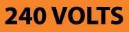 NMC - Electrical Markers Label - Legend: 240 Volts, English, Black & Orange, 9" Long x 2-1/4" High, Sign Muscle Finish - Eagle Tool & Supply