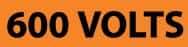 NMC - Electrical Markers Label - Legend: 600 Volts, English, Black & Orange, 9" Long x 2-1/4" High, Sign Muscle Finish - Eagle Tool & Supply