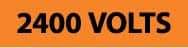 NMC - Electrical Markers Label - Legend: 2400 Volts, English, Black & Orange, 9" Long x 2-1/4" High, Sign Muscle Finish - Eagle Tool & Supply