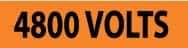 NMC - Electrical Markers Label - Legend: 4800 Volts, English, Black & Orange, 9" Long x 2-1/4" High, Sign Muscle Finish - Eagle Tool & Supply