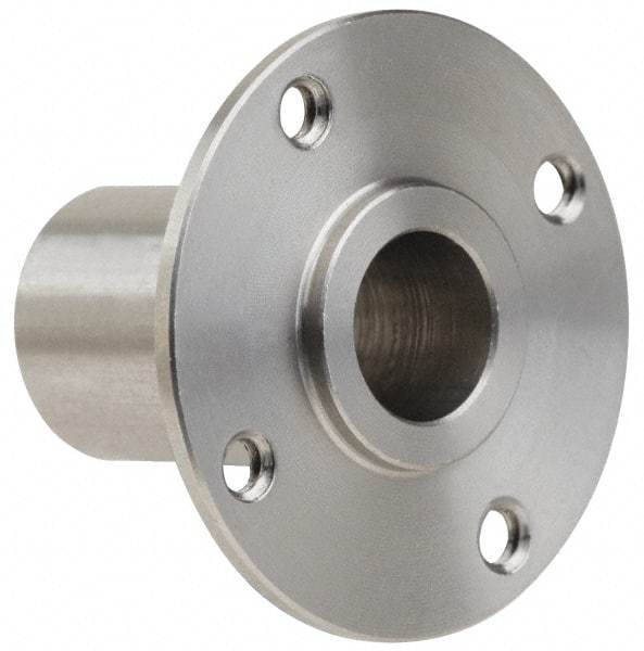 Gibraltar - 3/8" Pin Diam, #6-32 Mounting Hole, Round Flange, Stainless Steel Quick Release Pin Receptacle - 1" Between Mount Hole Center, 0.913" Depth, 9/16" Diam, Grade 303 - Eagle Tool & Supply