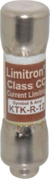 Cooper Bussmann - 600 VAC, 12 Amp, Fast-Acting General Purpose Fuse - Fuse Holder Mount, 1-1/2" OAL, 200 at AC (RMS) kA Rating, 13/32" Diam - Eagle Tool & Supply