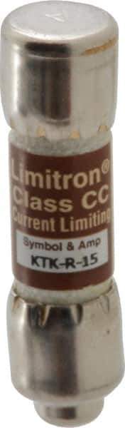 Cooper Bussmann - 600 VAC, 15 Amp, Fast-Acting General Purpose Fuse - Fuse Holder Mount, 1-1/2" OAL, 200 at AC (RMS) kA Rating, 13/32" Diam - Eagle Tool & Supply