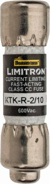 Cooper Bussmann - 600 VAC, 0.2 Amp, Fast-Acting General Purpose Fuse - Fuse Holder Mount, 1-1/2" OAL, 200 at AC (RMS) kA Rating, 13/32" Diam - Eagle Tool & Supply