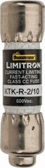 Cooper Bussmann - 600 VAC, 0.2 Amp, Fast-Acting General Purpose Fuse - Fuse Holder Mount, 1-1/2" OAL, 200 at AC (RMS) kA Rating, 13/32" Diam - Eagle Tool & Supply