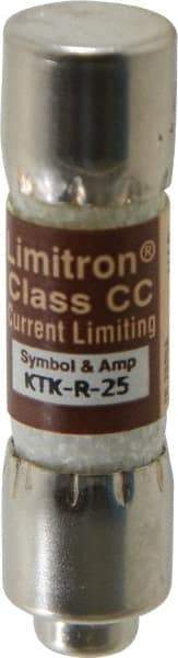 Cooper Bussmann - 600 VAC, 25 Amp, Fast-Acting General Purpose Fuse - Fuse Holder Mount, 1-1/2" OAL, 200 at AC (RMS) kA Rating, 13/32" Diam - Eagle Tool & Supply