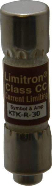 Cooper Bussmann - 600 VAC, 30 Amp, Fast-Acting General Purpose Fuse - Fuse Holder Mount, 1-1/2" OAL, 200 at AC (RMS) kA Rating, 13/32" Diam - Eagle Tool & Supply