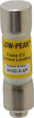 Cooper Bussmann - 300 VDC, 600 VAC, 1.25 Amp, Time Delay General Purpose Fuse - Fuse Holder Mount, 1-1/2" OAL, 20 at DC, 200 at AC (RMS) kA Rating, 13/32" Diam - Eagle Tool & Supply