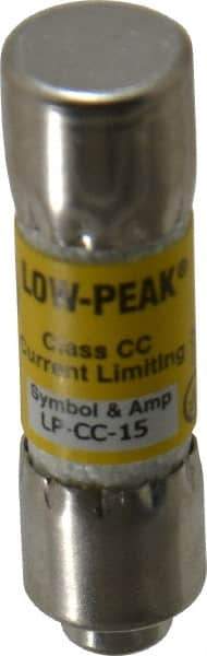 Cooper Bussmann - 150 VDC, 600 VAC, 15 Amp, Time Delay General Purpose Fuse - Fuse Holder Mount, 1-1/2" OAL, 20 at DC, 200 at AC (RMS) kA Rating, 13/32" Diam - Eagle Tool & Supply