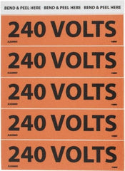 NMC - Electrical Markers Label - Legend: 240 Volts, English, Black & Orange, 4-1/2" Long x 1-1/8" High, Sign Muscle Finish - Eagle Tool & Supply