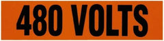 NMC - Electrical Markers Label - Legend: 2400 Volts, English, Black & Orange, 4-1/2" Long x 1-1/8" High, Sign Muscle Finish - Eagle Tool & Supply