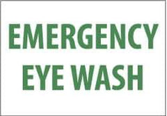 NMC - "Emergency Eye Wash", 10" Long x 14" Wide, Rigid Plastic Safety Sign - Rectangle, 0.05" Thick, Use for First Aid - Eagle Tool & Supply