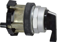 Eaton Cutler-Hammer - 30-1/2mm Mount Hole, 2 Position, Lever Operated, Selector Switch Only - Black, Maintained (MA) - Maintained (MA), Nonilluminated, Oil and Watertight - Eagle Tool & Supply