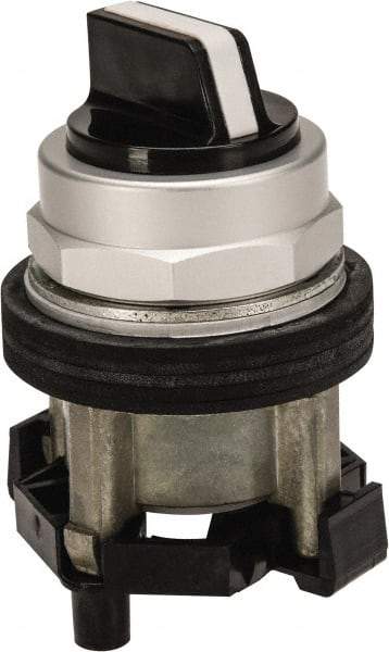 Eaton Cutler-Hammer - 30-1/2mm Mount Hole, 2 Position, Knob Operated, Selector Switch Only - Black, Maintained (MA) - Momentary (MO), Nonilluminated, Oil and Watertight - Eagle Tool & Supply