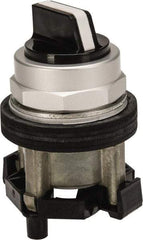 Eaton Cutler-Hammer - 30-1/2mm Mount Hole, 2 Position, Knob Operated, Selector Switch Only - Black, Maintained (MA) - Momentary (MO), Nonilluminated, Oil and Watertight - Eagle Tool & Supply