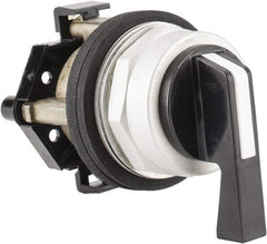 Eaton Cutler-Hammer - 30-1/2mm Mount Hole, 2 Position, Lever Operated, Selector Switch Only - Black, Maintained (MA) - Momentary (MO), Nonilluminated, Oil and Watertight - Eagle Tool & Supply