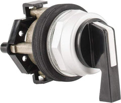 Eaton Cutler-Hammer - 30-1/2mm Mount Hole, 3 Position, Lever Operated, Selector Switch Only - Black, Maintained (MA) - Maintained (MA) - Momentary (MO), Nonilluminated, Oil and Watertight - Eagle Tool & Supply