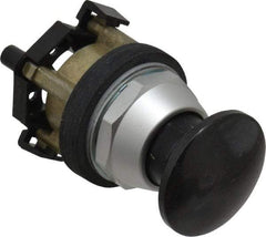 Eaton Cutler-Hammer - 30.5mm Mount Hole, 3035mm Extended Mushroom Head, Pushbutton Switch Only - Round, Black Pushbutton, Nonilluminated, Momentary (MO), Corrosion Resistant, Oiltight & Watertight - Eagle Tool & Supply