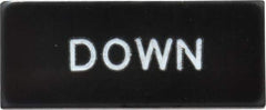 Eaton Cutler-Hammer - Rectangular, Legend Plate - Down - Black Background, White Letters, 22-1/2mm Hole Diameter, 30mm Wide x 45mm High - Eagle Tool & Supply