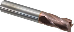 SGS - 1/2", 1" LOC, 1/2" Shank Diam, 3" OAL, 4 Flute, Solid Carbide Square End Mill - Single End, TiCN Finish, Spiral Flute, 30° Helix, Centercutting, Right Hand Cut, Right Hand Flute, Series 1 - Eagle Tool & Supply