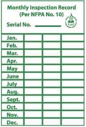 NMC - "Monthly Inspection Record", 3" Long x 2" Wide, Paper Safety Sign - Rectangle, Use for Inspection, Testing & Accident Data - Eagle Tool & Supply