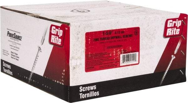 Value Collection - #6, 1-5/8" OAL, Phillips Drive Bugle Head, Steel Drywall Screws - Black Phosphate Finish, Grade 1018 - Eagle Tool & Supply