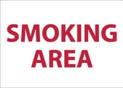 NMC - "Smoking Area", 10" Long x 14" Wide, Rigid Plastic Safety Sign - Rectangle, 0.05" Thick, Use for Smoking Regulations - Eagle Tool & Supply