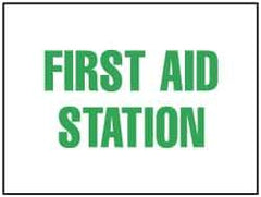 NMC - "First Aid Station", 7" Long x 10" Wide, Rigid Plastic Safety Sign - Rectangle, 0.05" Thick, Use for First Aid - Eagle Tool & Supply