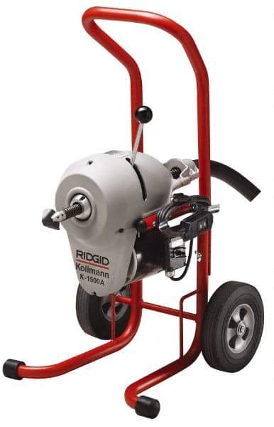 Ridgid - Electric Battery Drain Cleaning Machine - For 3" to 8" Pipe, 200' Cable, 710 Max RPM - Eagle Tool & Supply