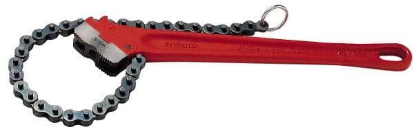 Ridgid - 4-1/2" Max Pipe Capacity, 29" Long, Chain Wrench - 7-1/2" Actual OD, 36" Handle Length - Eagle Tool & Supply