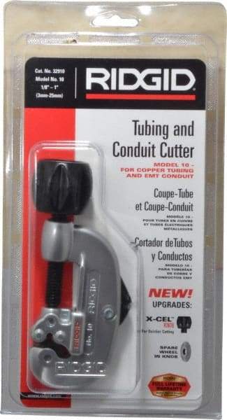 Ridgid - 1/8" to 1" Pipe Capacity, Screw Feed Tubing Cutter - Cuts Copper, Aluminum, Brass - Eagle Tool & Supply