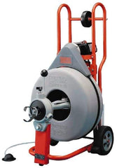 Ridgid - Electric Battery Drain Cleaning Machine - For 3" to 8" Pipe, 100' Cable, 200 Max RPM - Eagle Tool & Supply