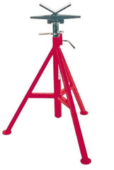 Ridgid - 12" Pipe Capacity, Adjustable Pipe Stand with V-Head - 28" to 53" High, 2,500 Lb Capacity - Eagle Tool & Supply