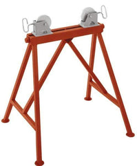 Ridgid - 1/4" to 36" Pipe Capacity, Adjustable Pipe Stand with 2 Adjustable Rollers - 2,500 Lb Capacity - Eagle Tool & Supply