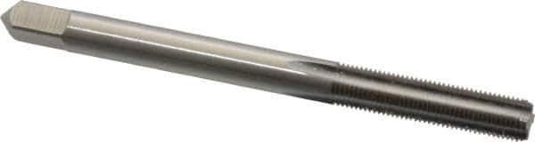Made in USA - #10-48 UNS 4 Flute Bright Finish High Speed Steel Straight Flute Standard Hand Tap - Bottoming, Right Hand Thread, 2-3/8" OAL, 7/8" Thread Length, H2 Limit, Oversize - Exact Industrial Supply