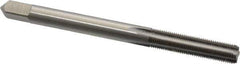 Made in USA - #10-48 UNS 4 Flute Bright Finish High Speed Steel Straight Flute Standard Hand Tap - Bottoming, Right Hand Thread, 2-3/8" OAL, 7/8" Thread Length, H2 Limit, Oversize - Exact Industrial Supply