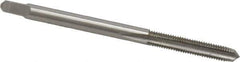 Made in USA - #6-48 UNS 3 Flute Bright Finish High Speed Steel Straight Flute Standard Hand Tap - Plug, Right Hand Thread, 2" OAL, 11/16" Thread Length, H2 Limit, Oversize - Eagle Tool & Supply