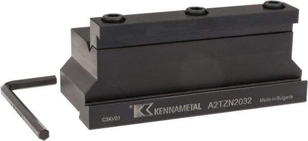 Kennametal - Tool Block Style A2TZN, 32mm Blade Height, 110mm OAL, 1.97"& OAH, Indexable Cutoff Blade Tool Block - 1-1/4" Shank Height, 1-1/4" Shank Width, Reversible, Series A2 Cut-Off - Eagle Tool & Supply