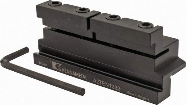 Kennametal - Tool Block Style A2TEN, 32mm Blade Height, 110mm OAL, 48mm OAH, Indexable Cutoff Blade Tool Block - 3/4" Shank Height, 3/4" Shank Width, Reversible, Series A2 Cut-Off - Eagle Tool & Supply