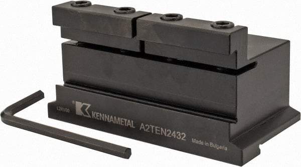 Kennametal - Tool Block Style A2TEN, 32mm Blade Height, 110mm OAL, 57.1mm OAH, Indexable Cutoff Blade Tool Block - 1-1/2" Shank Height, 1-1/2" Shank Width, Reversible, Series A2 Cut-Off - Eagle Tool & Supply